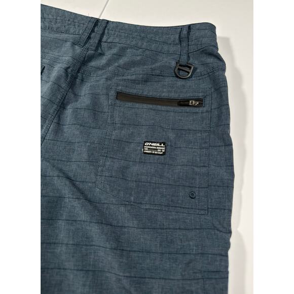 O'Neill Chino Shorts Blue Hybrid Golf Zipper Pockets Active Outdoors Men Size 30 - Picture 7 of 8